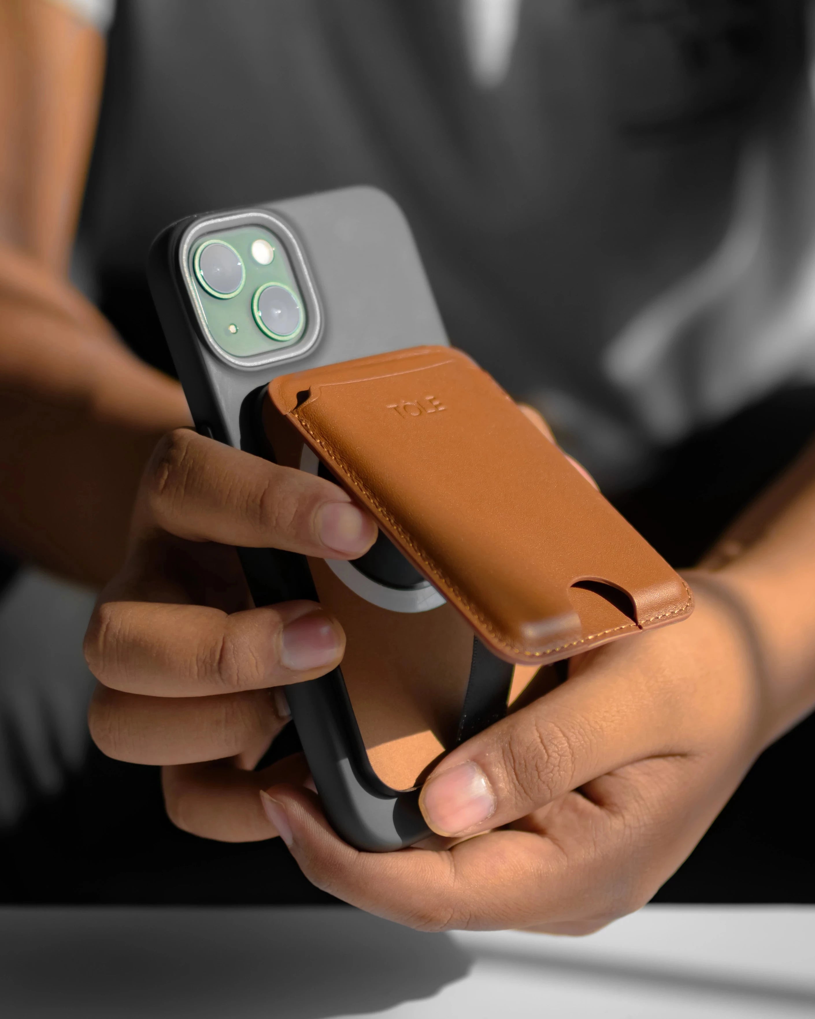 Brown MagSafe Compatible Magnetic Wallet Case For Phones